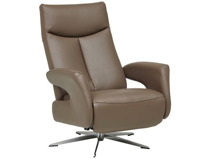 Welnova Relaxsessel, Hellbraun, Metall, Echtleder, Color-Finish-Leder, 74x105x82 cm, Fußauswahl, Lederauswahl, Wohnzimmer, Sessel, Relaxsessel