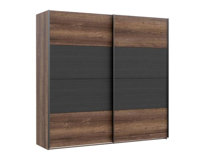 Armoire à portes coulissantes Gladstone 200cm Marron/Noir