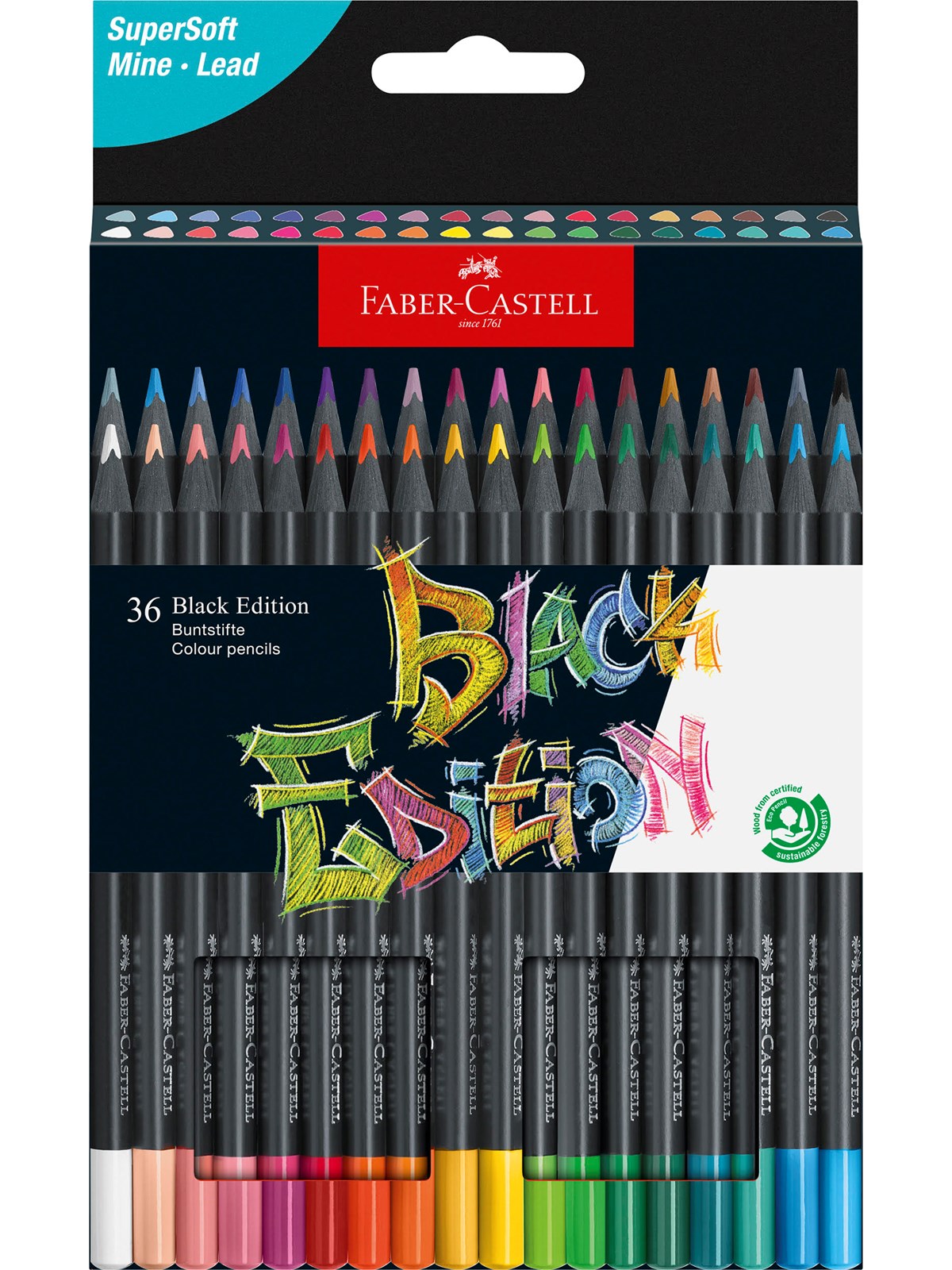 Faber-Castell Buntstifte Black Edition 36er Kartonetui