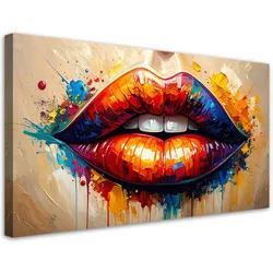 LEINWANDBILD Rote Lippen Frauen 100x50cm