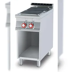Elektroherd 2 quadratische Platten. Struktur aus rostfreiem Stahl. Abmessungen 40x90 h 90 cm. Modell PCQ-94ET