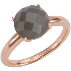 Jamelli Ring 925 Silber rosé vergoldet Mondstein grau