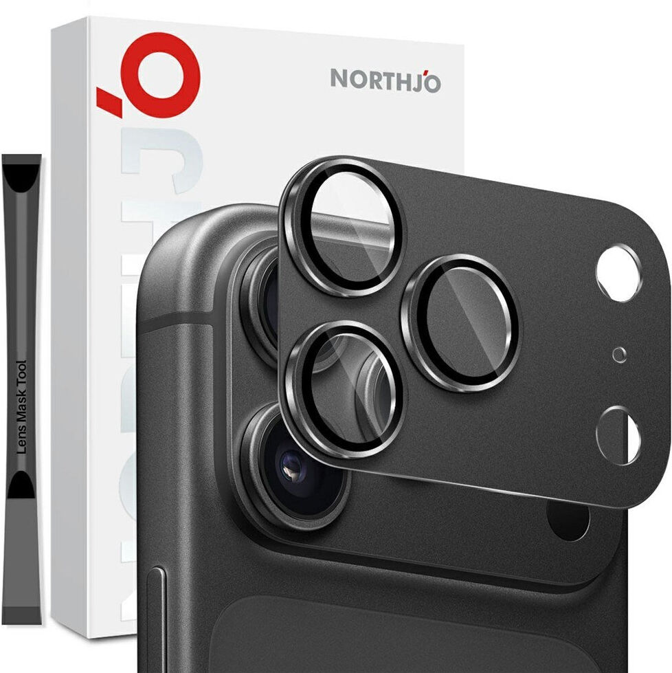 iPhone 18 Pro NORTHJO Beskyttelsesglas til Kamera - Sort