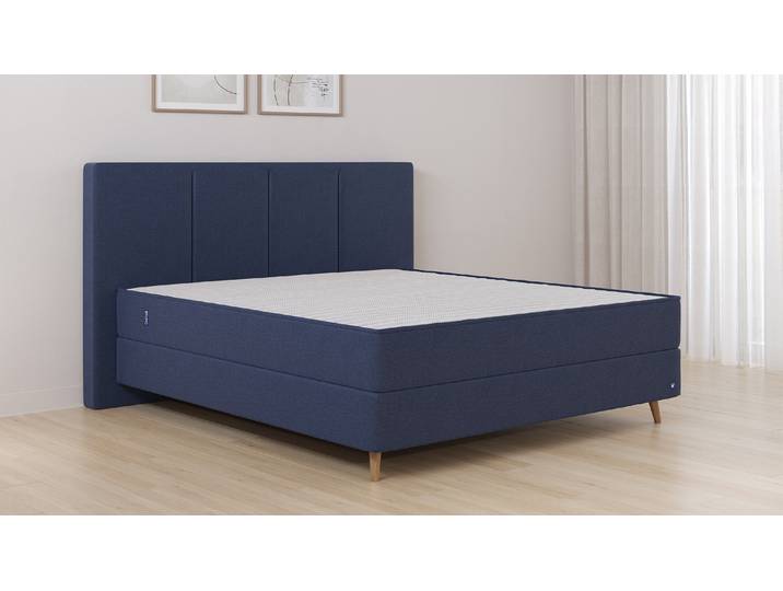 BRUNO Boxspringbett Premium 240x200cm in Blau Matratzen-Härtegrad: Link H3 / Rechts H3 mehrfach ausgezeichnet in Design & Qualität