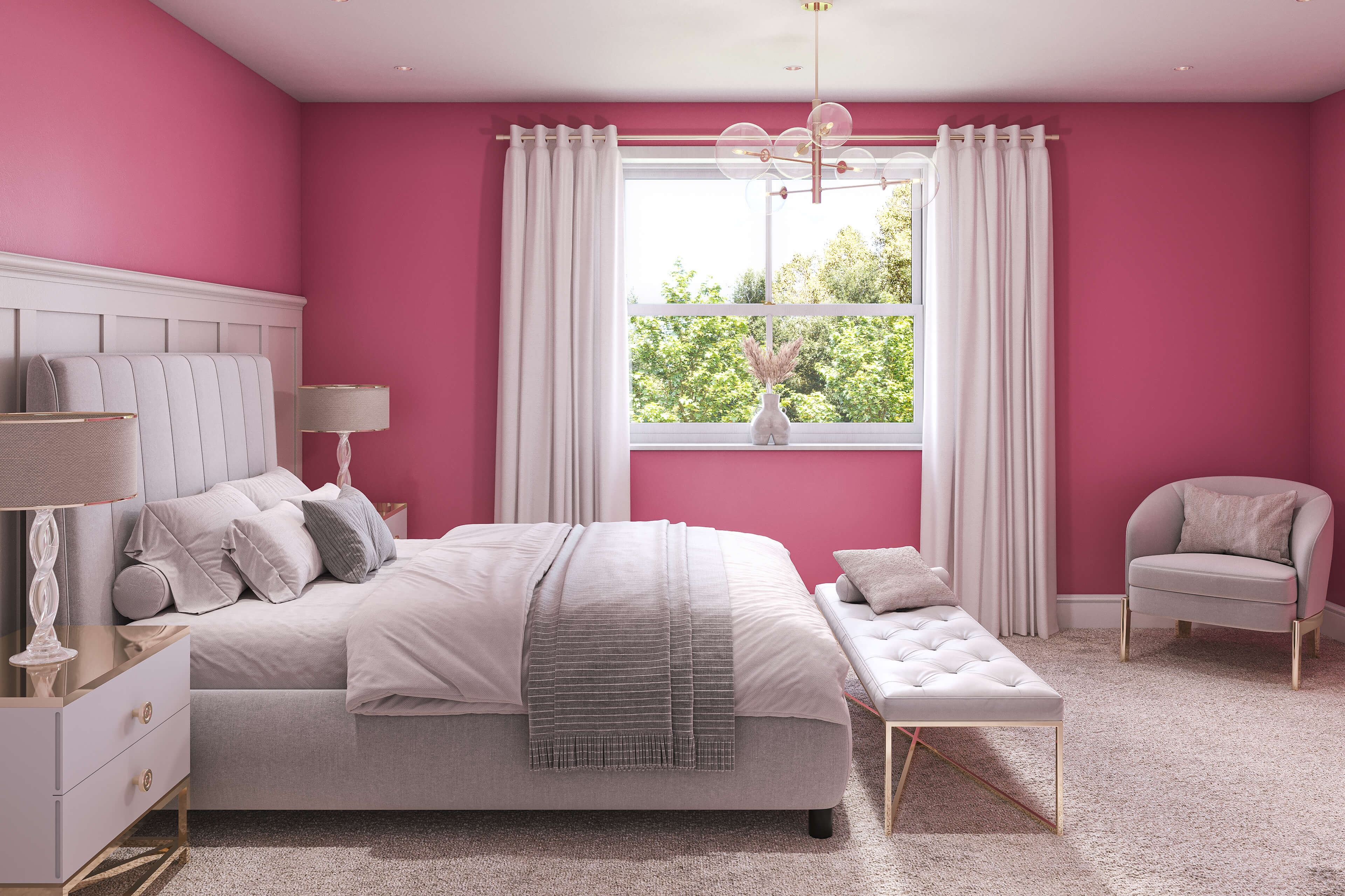Hemway Wall Paint   Hibiscus Pink   Matt Emulsion Interior   Acrylic   Latex - Hibiscus Pink - 2.5L