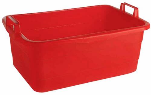 Wanne eckig 80 cm/85 l rot hochstehende Griffe