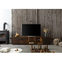 TV-Board Akazie 235x40x47 dunkelbraun lackiert BARK #216