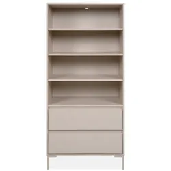 BUCHERREGAL 3 Regalböden und 2 Schubladen, Farbe Kaschmir 40/165/77,5 cm