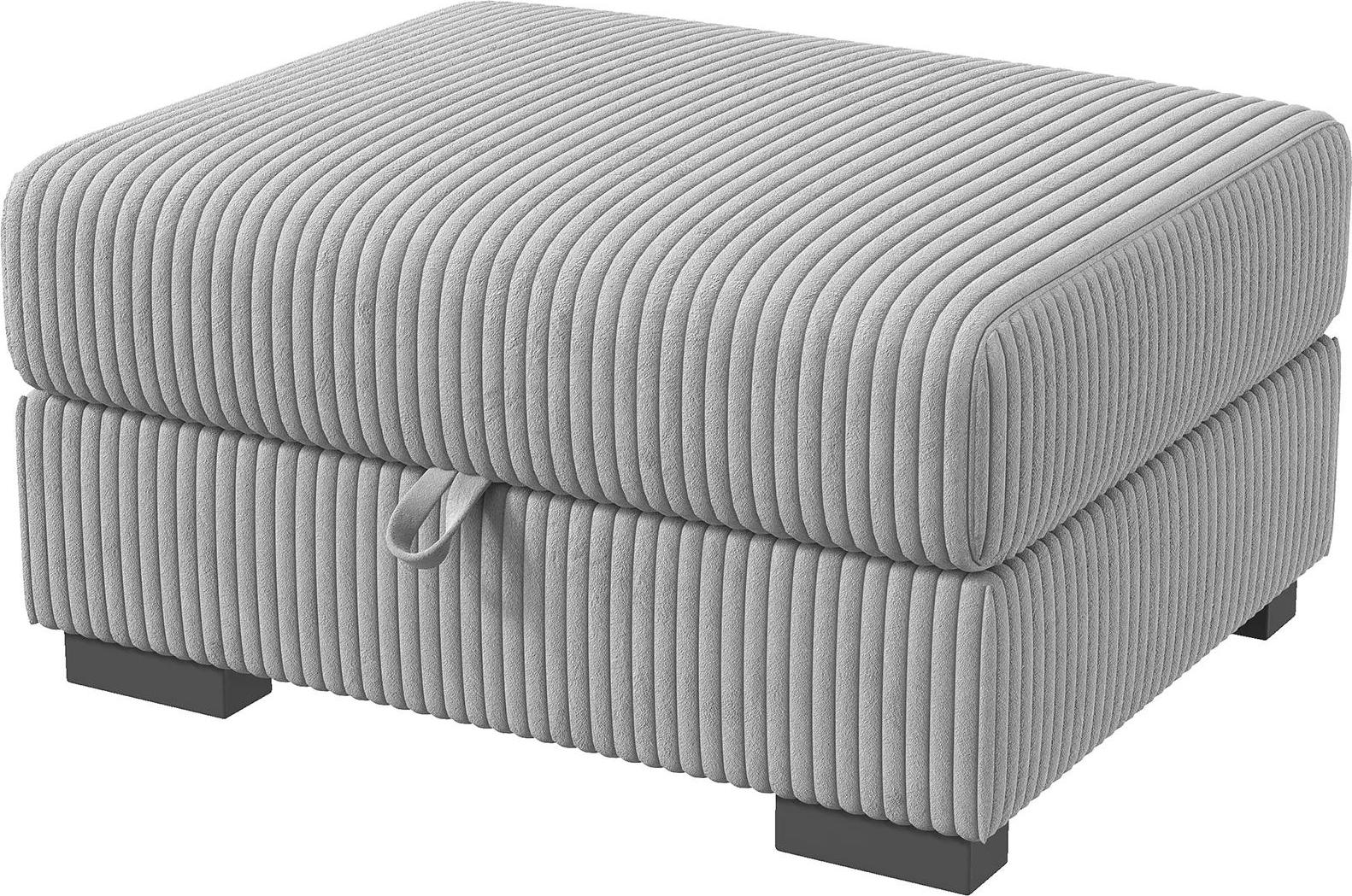 Modulares Sofa - Sofa-Fußhocker mit Stauraum - Ottoman fürs Wohnzimmer - Cord-Samtpolsterung - Modernes Design - Grau