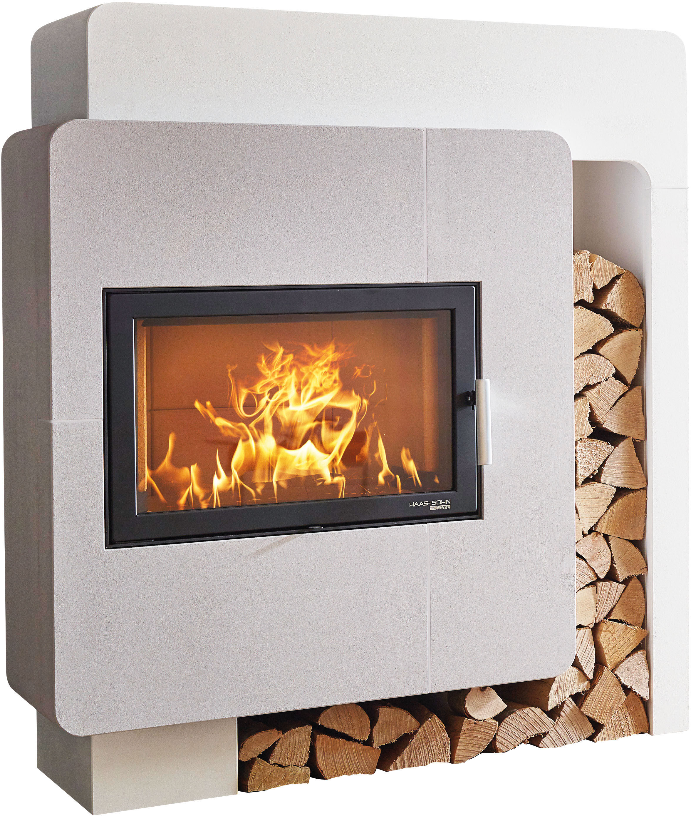 Kaminbausätze HAAS + SOHN "ARLBERG mit Komfort IV =", beige (perl, schwarz), Kaminöfen