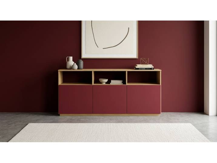 Sideboard mit bunten Türen nach Maß Eiche Natur geölt