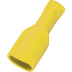 TRU COMPONENTS 1572130 Flachsteckhülse Steckbreite: 6.4 mm Steckdicke: 0.8 mm 180 ° Vollisoliert Gelb 50 St.
