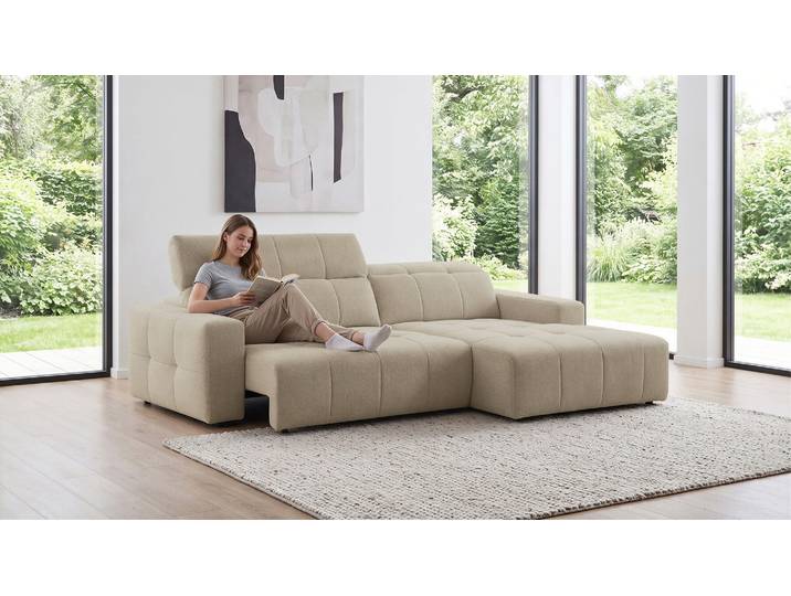 Ecksofa Lovestory mit Kopfteilverstellung und Motor. Funktion