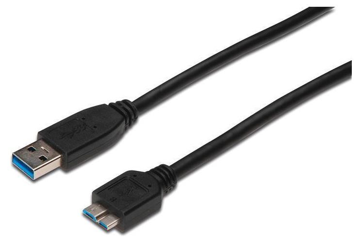 Digitus AK-300116-010-S USB 3.0 A naar Micro-B kabel, zwart, 1 meter