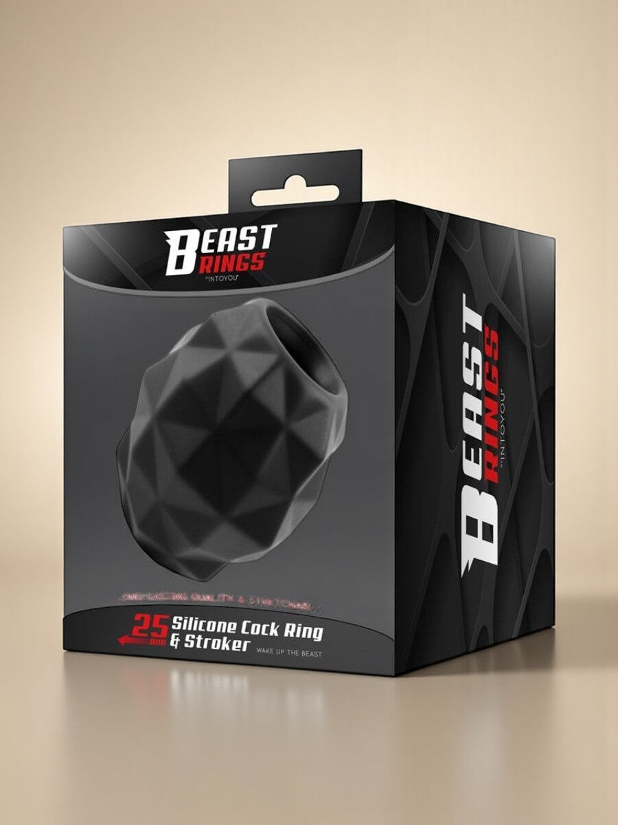 BEAST RINGS Anneau pénien en silicone liquide 2 en 1 avec fonction masturbateur