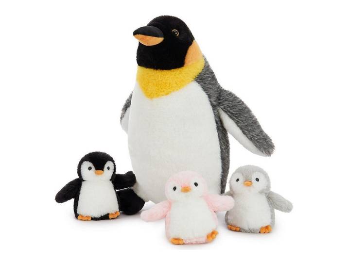 LuxusKollektion Kuscheltier Kuscheltier Pinguin 4er Set 35cm Babys Bauch Black-white-yellow (4-St)