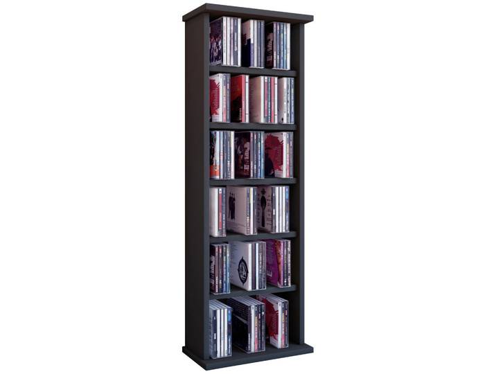 Mid.you Cd-Regal, Schwarz, 5 Fächer, 31x92x18 cm, Wohnzimmer, TV Möbel, CD-Regale