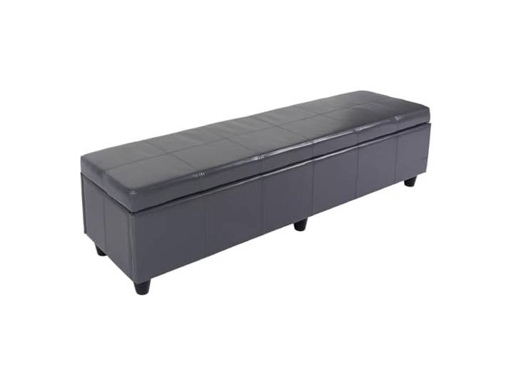 Berlinlodge Aufbewahrungs-Truhe Lars XXL HxBxT 45x180x45cm Stoff/Textil Dunkelgrau Sitzbank Bank Stauraum groß platzsparend Wohnzimmer Kinderzimmer Schlafzimmer