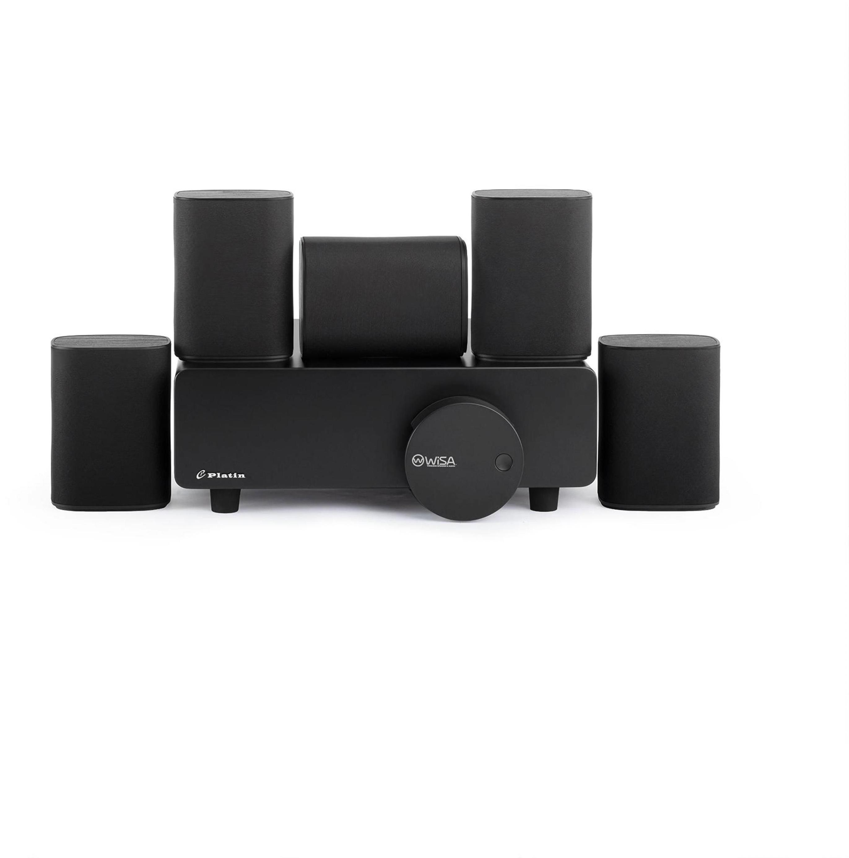 Zimilo 5.1 Wireless Heimkinosystem Milan, WiSA Low Latency, 24-Bit Audio, 5 ms Latenz, SoundSend App, erweiterbar auf 7.1, Kompakt, für TV, Schwarz