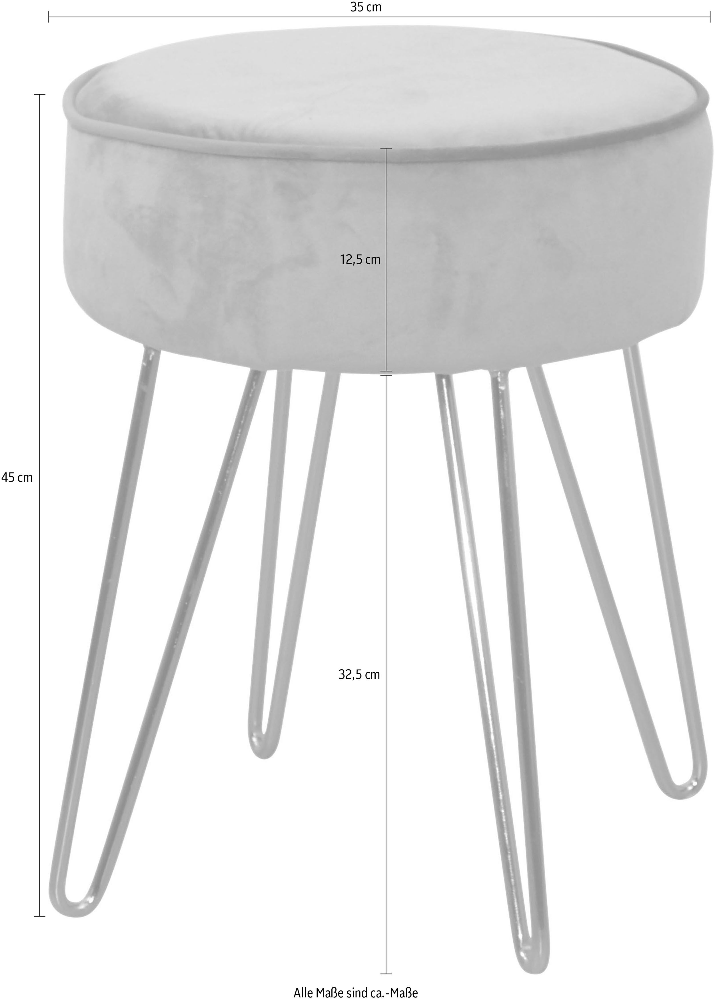 Sitzhocker INOSIGN "Liano", rosa, H:45cm, Hocker, Sitzhocker rosa B/H/T: 45cm, Samtstruktur