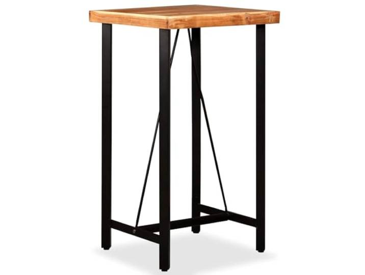 Bar-Set, 3-teilig, Akazienholz, massiv und erholsam 1 Bartisch, 2 Barhocker, Beine aus Stahl, Industrie-Stil, Massivholz, handgefertigt, einfache Montage, max. 110 kg pro Stück