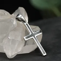 Drachensilber Kreuz mit Onyx Schmuck Kettenanhänger Silber 925 - Silber;Schwarz