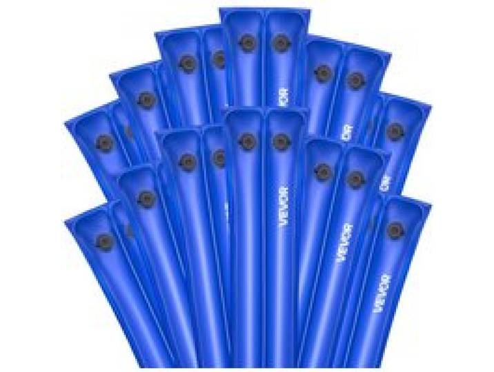 VEVOR Pool Beschwerungssack, 12 Packungen à 300 cm, 0,4 mm dicke PVC-Säcke mit Gewichten mit auslaufsicherem Schraubverschluss, Wassersäcke zur Befestigung von Poolabdeckungen im Winter, blau