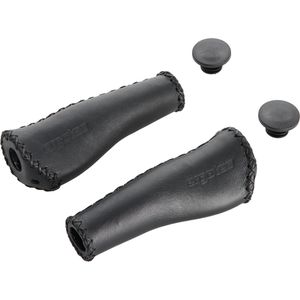 Ergotec Fahrradgriffe Monaco, Ø 22mm, für City- & Trekkingbike, aus Kraton und Leder, mit Handballenauflage, verschraubbar