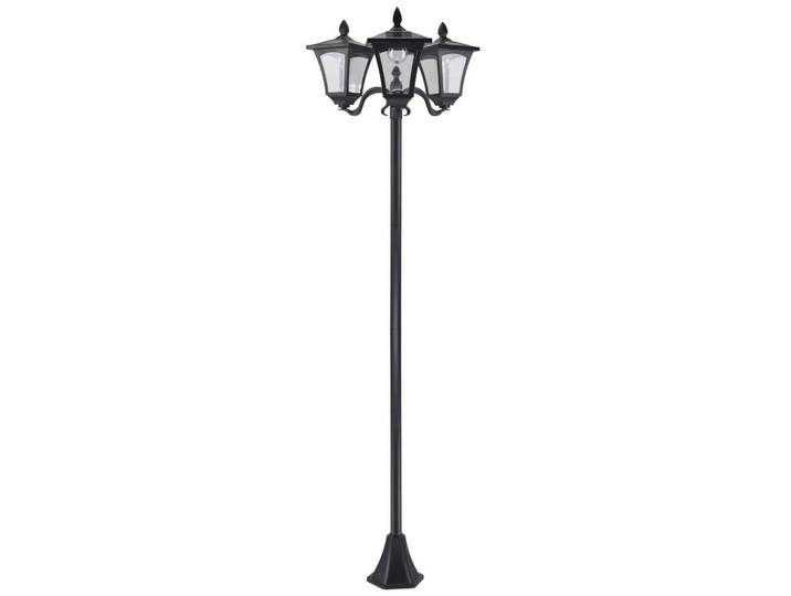 Outsunny Solar Gartenlaterne mit 3 flammig Solarlaterne mit LED 120 Lumen Ip44 Kunststoff, Schwarz, Metall, LED integrated, 47x182.5x51.5 cm, Lampen & Leuchten, Außenbeleuchtung, Außenleuchten