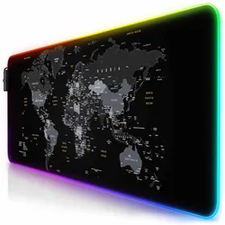 Titanwolf RGB Gaming Mauspad, Mousepad XL 800 x 300mm, verbessert Präzision & Geschwindigkeit, Weltkarte