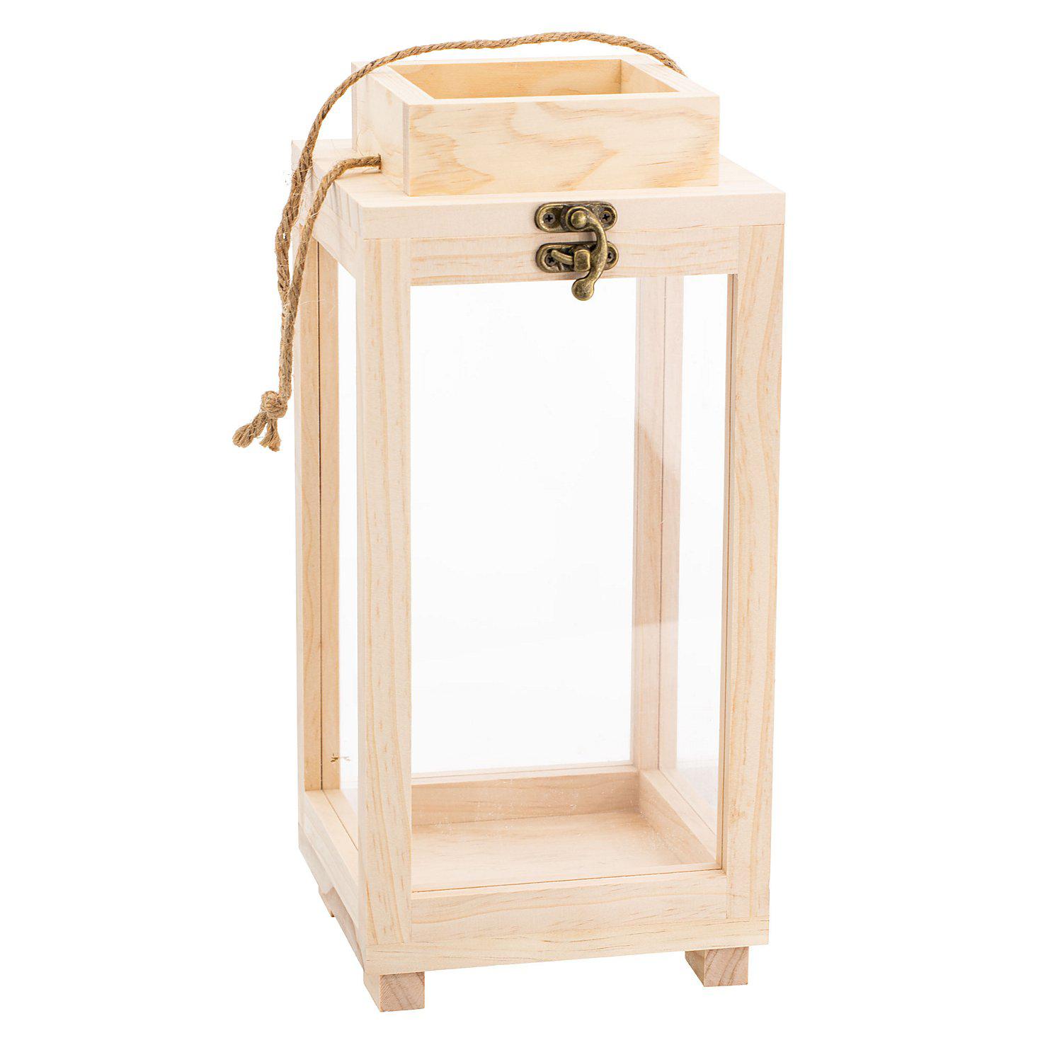 Laterne aus Holz, 15 x 15 x 32 cm