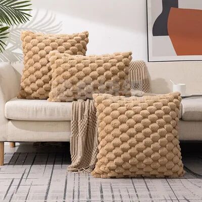 Perfect Picks Market "Snowflake Velvet Throw Pillow Cover For Sofa & Living Room Decor khaki 11.81"" 19.69"" Inches"