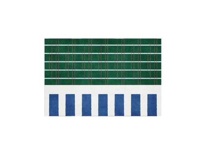 YXINAER gestreifter Teppich Gestreifter Wohnzimmerteppich Blau gestreifter Retro-Schlafzimmer-Nachttisch-Teppich und Couchtisch-Matte(Color 2,180x250cm(70x98inch))
