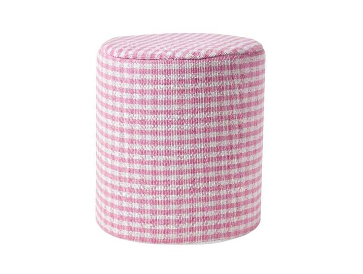 SITZPOUF Vichy-Karo rosa, Hocker rund 40/40/42 cm