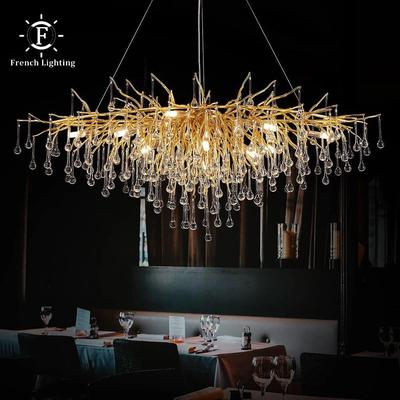 Inspire Essentials Nordic Gold Crystal Chandelier Luxury LED Ceiling Light 6 gold Body cold White