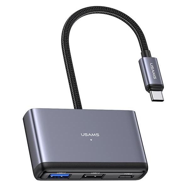 Usams US-SJ628 5in1 Multifunctional Type-C HUB Type-C*1+USB3.0*1+USB 2.0*1+TF*1+SD*1 (USB-C, 5 Ports) (SJ628HUB01)