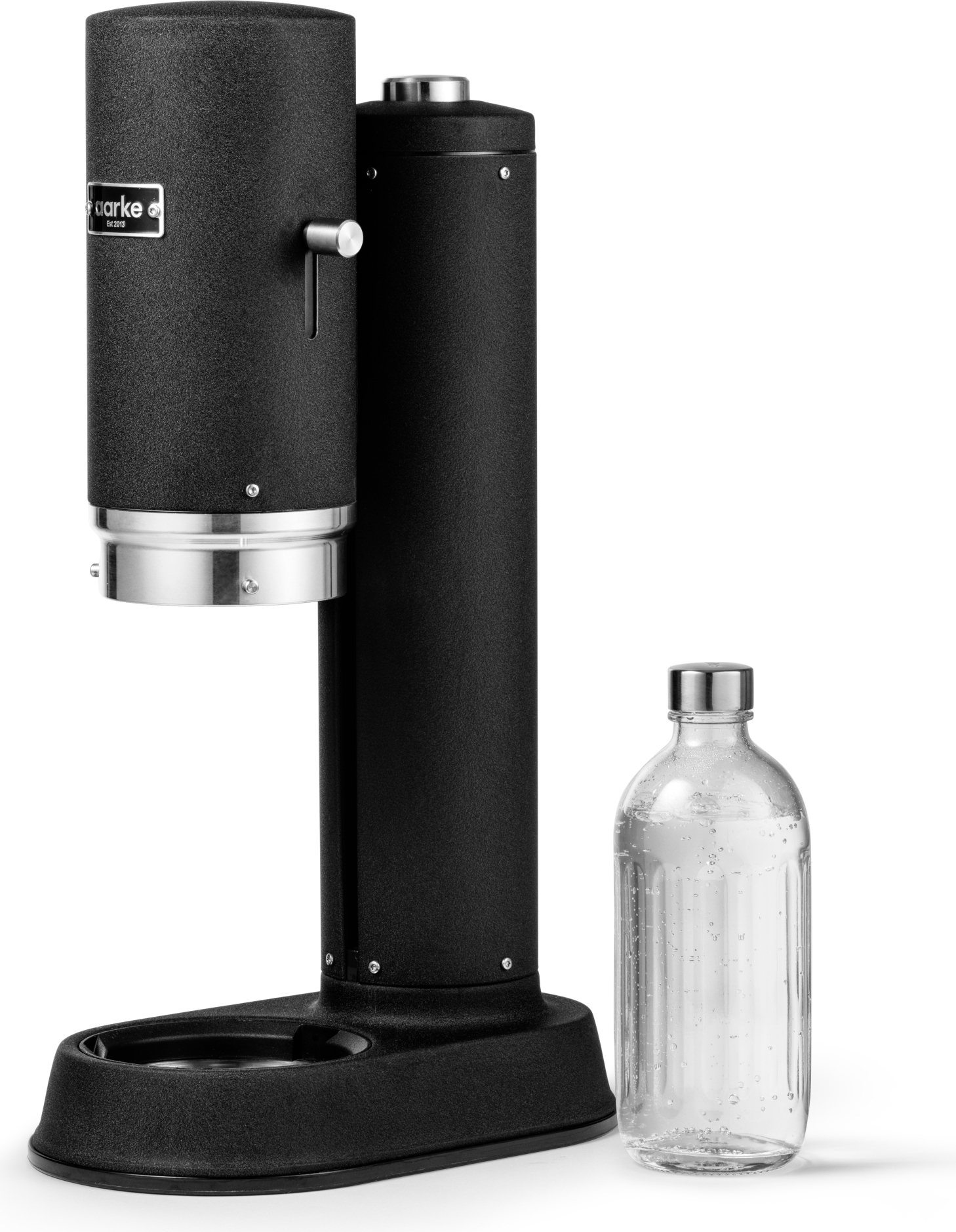 AARKE Carbonator Pro, Edelstahl, Schwarz, Kompatibel mit allen gängigen 60L/400-425g CO2-Zylindern von z.B. SodaStream (außer Sodastream..., 170 mm, 290 mm, 510 mm