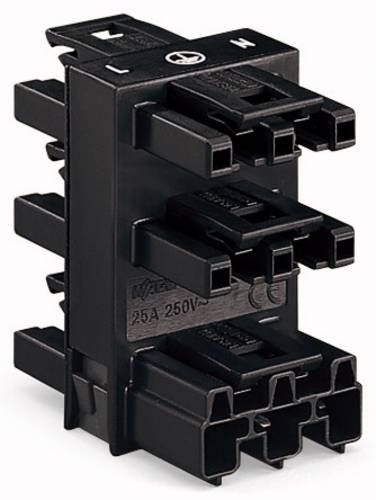 WAGO Netz-Verteiler Netz-Stecker - Netz-Buchse, Netz-Buchse, Netz-Buchse, Netz-Buchse, Netz-Buchse Gesamtpolzahl: 3 Weiß 25St.