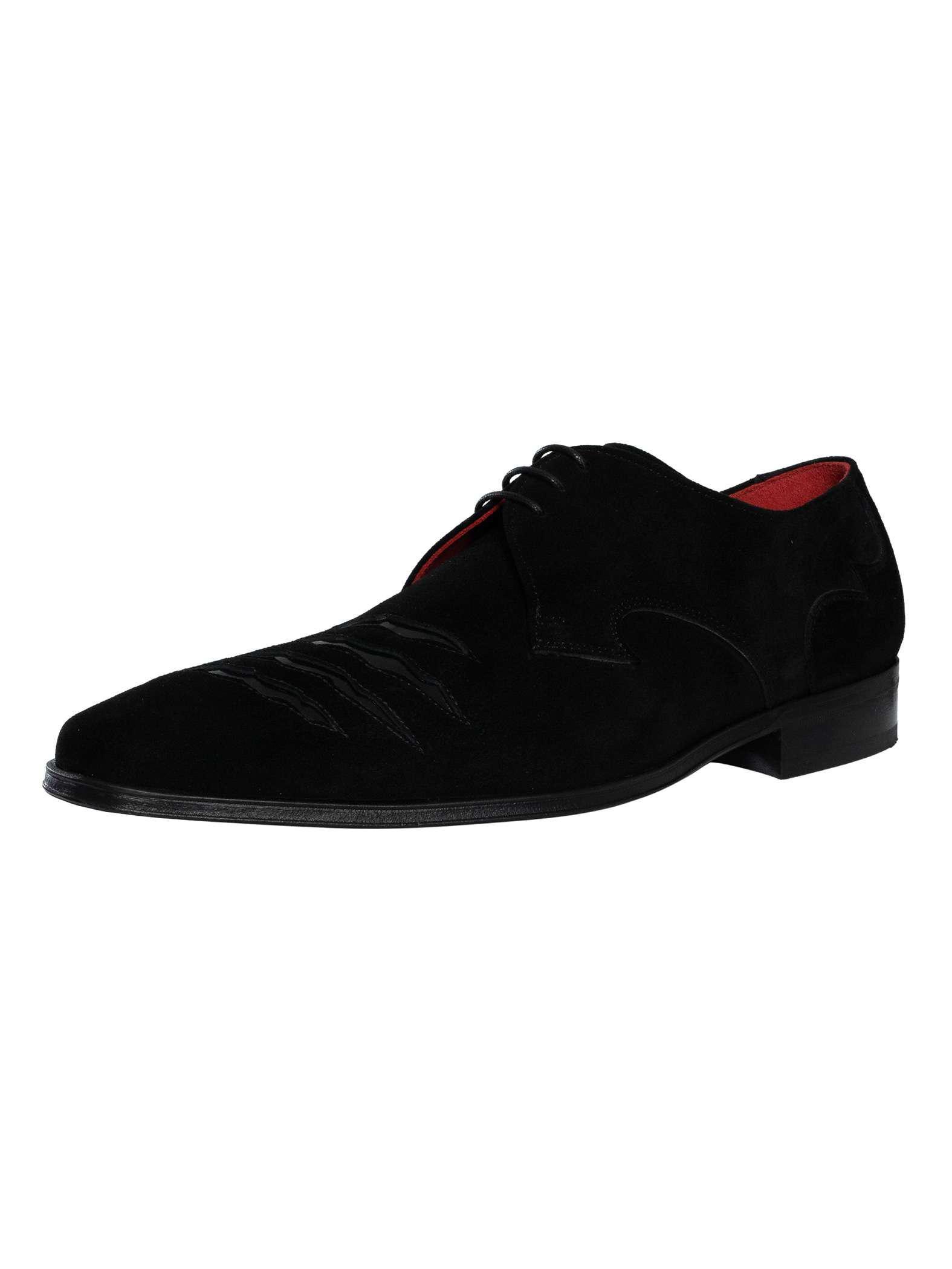Jeffery West Brogue-Schuhe Aus Wildleder Mit Rissen, Schwarz