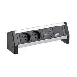 Bachmann 902.068 DESK 2xUTE 1xUSB Charger schwarz 902068