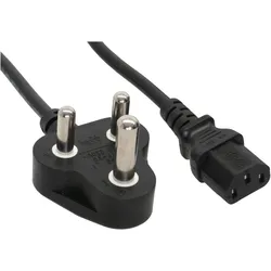 INLINE Netzkabel, Netzstecker Südafrika 5A Typ D/C13 St 1.8m Kaltgerätestecker C13, 1,8m