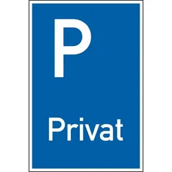 Schild I Parkplatzschild Privat, spitze Ecken, Kunststoff, 250x400mm