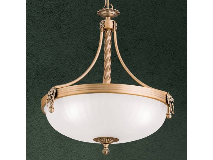 ORION Glas Hängelampe Rocca, dimmbar, bronze / altmessing, für Wohn- / Esszimmer, Metall, Antik, Pendelleuchte
