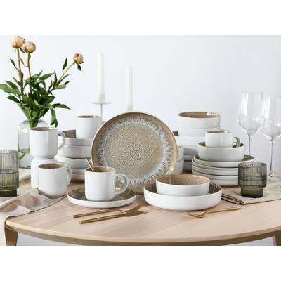 Kombiservice OTTO HOME "modernes Geschirr-Set, Service Novalee", weiß, sand, 30 Stk., Steinzeug, Geschirr-Sets, Kombiservice, hohe Haltbarkeit, spülmaschinen- & mikrowellengeeignet, Reaktivglasur