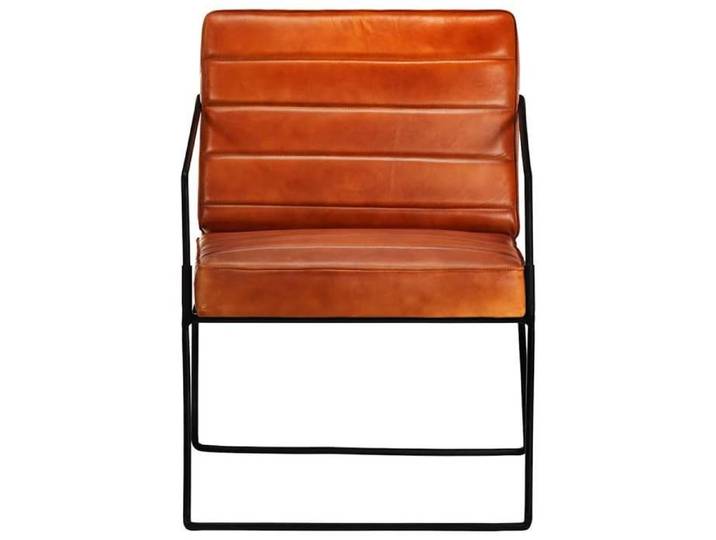 NEW Meuble de salon - vidaxl - Fauteuil Brun roux Cuir véritable - Fauteuil simple{52x70x71 cm} 199339