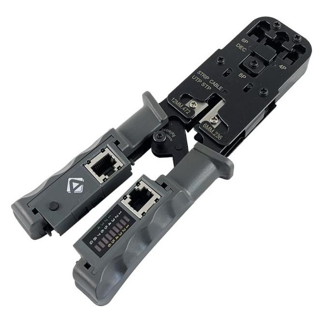 Alantec ML Zaciskarka 4P6P8P z testerem sieci LAN (NI055) (Kabeltester) (NI055)