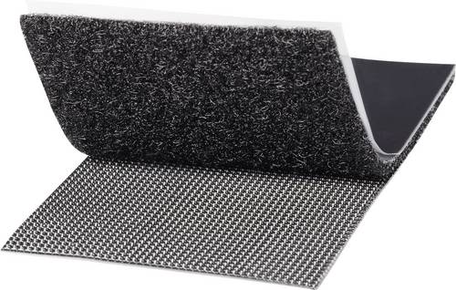 TOOLCRAFT KL50X100SC Klettband zum Aufkleben Haft- und Flauschteil, extrastark (L x B) 100mm x 50mm Schwarz 1 Paar
