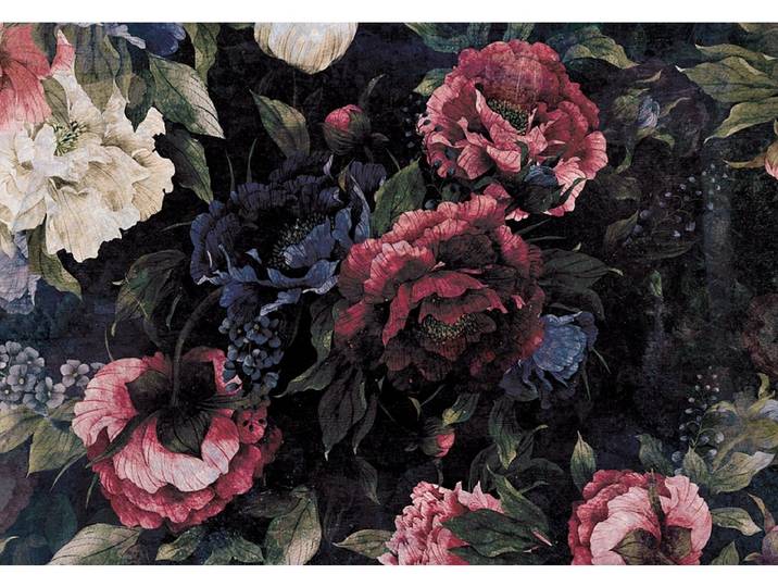Tapete PIVOINE 4-teilig vliesfaser dunkelblau 416x290x1cm