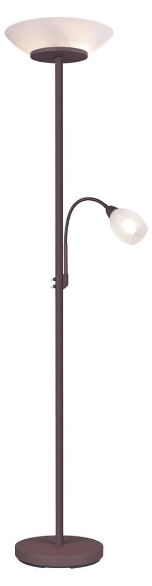Reality Leuchten Staande lamp Gerry modern metaal glas roestbruin wit Hoogte: 180 cm