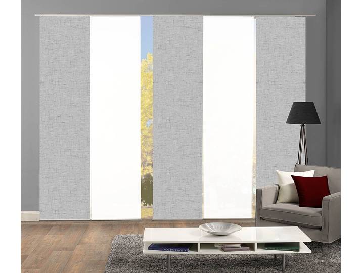 Schiebevorhang Pive 60 x 245cm Silber/Silber 5er Set
